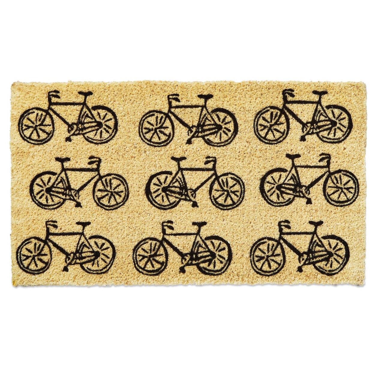 1'6" x 2'6" Bikes Coir Mat Rectangle Indoor and Outdoor Coir Door Welcome Mat